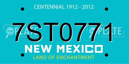 7ST0771 New Mexico License Plate