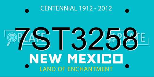 7ST3258 New Mexico License Plate