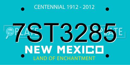 7ST3285 New Mexico License Plate