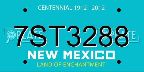 7ST3288 New Mexico License Plate