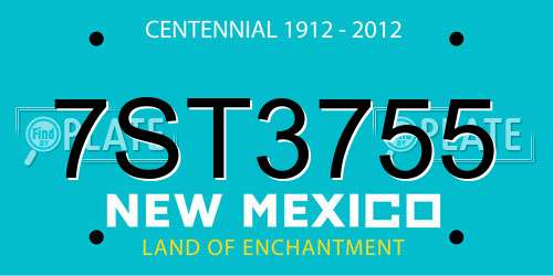 7ST3755 New Mexico License Plate