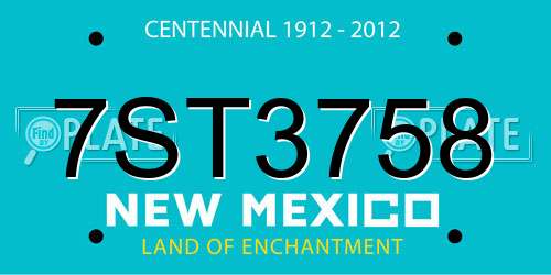 7ST3758 New Mexico License Plate