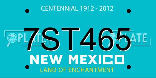 7ST465 New Mexico License Plate