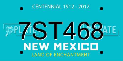 7ST468 New Mexico License Plate
