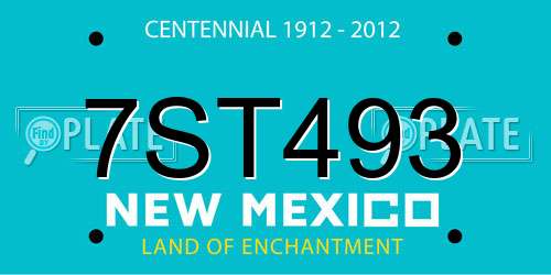 7ST493 New Mexico License Plate
