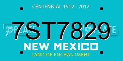 7ST7829 New Mexico License Plate