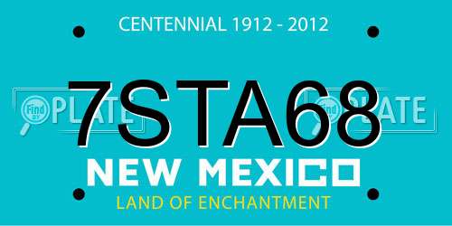 7STA68 New Mexico License Plate