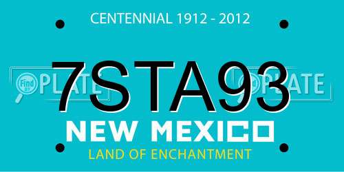 7STA93 New Mexico License Plate