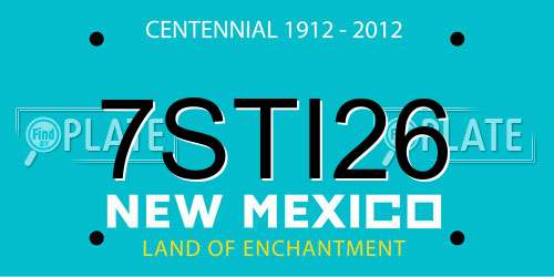 7STI26 New Mexico License Plate