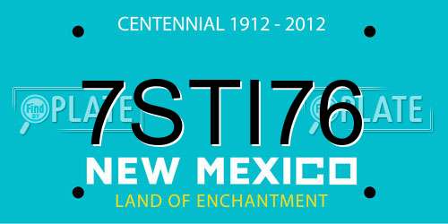 7STI76 New Mexico License Plate