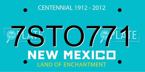 7STO771 New Mexico License Plate