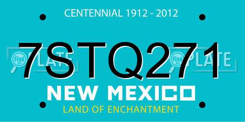 7STQ271 New Mexico License Plate