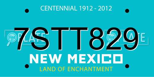 7STT829 New Mexico License Plate