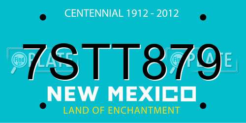7STT879 New Mexico License Plate
