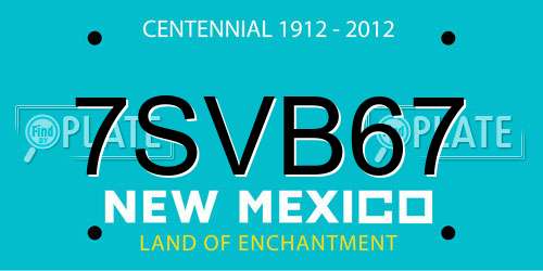 7SVB67 New Mexico License Plate