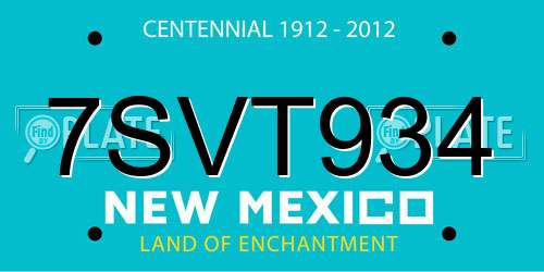 7SVT934 New Mexico License Plate