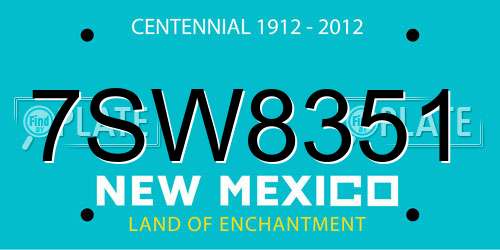 7SW8351 New Mexico License Plate