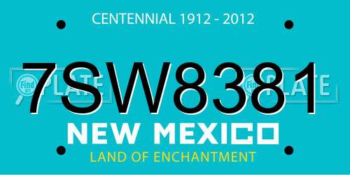 7SW8381 New Mexico License Plate