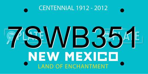 7SWB351 New Mexico License Plate