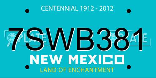 7SWB381 New Mexico License Plate