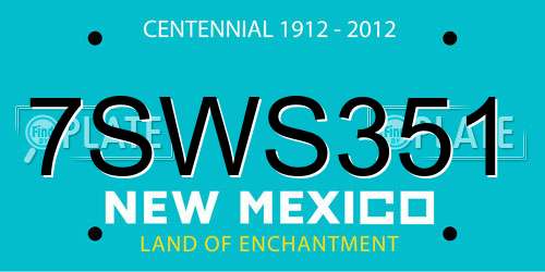 7SWS351 New Mexico License Plate