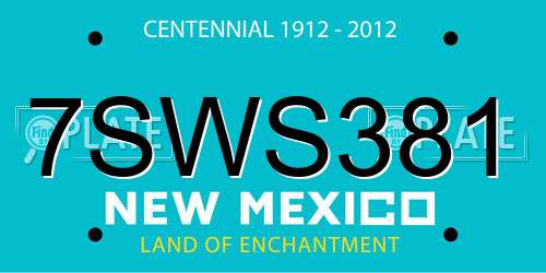 7SWS381 New Mexico License Plate