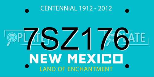 7SZ176 New Mexico License Plate