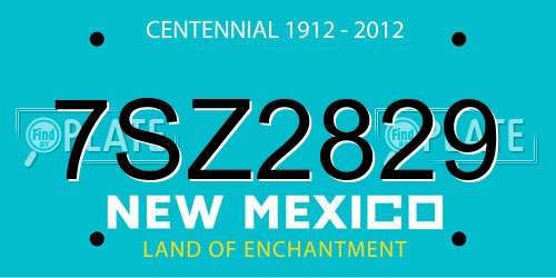 7SZ2829 New Mexico License Plate