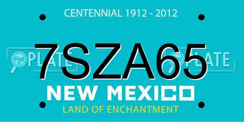7SZA65 New Mexico License Plate