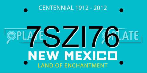 7SZI76 New Mexico License Plate