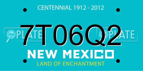 7T06Q2 New Mexico License Plate