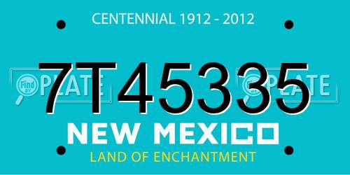 7T45335 New Mexico License Plate