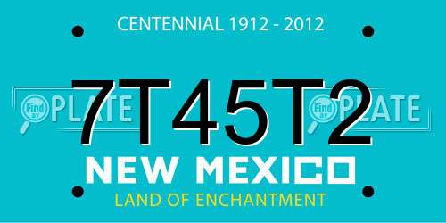 7T45T2 New Mexico License Plate