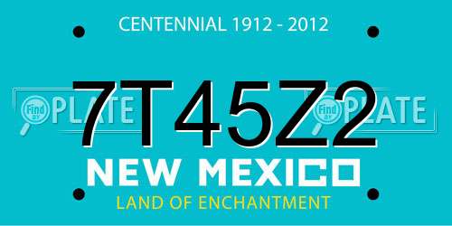 7T45Z2 New Mexico License Plate