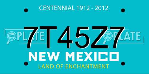 7T45Z7 New Mexico License Plate