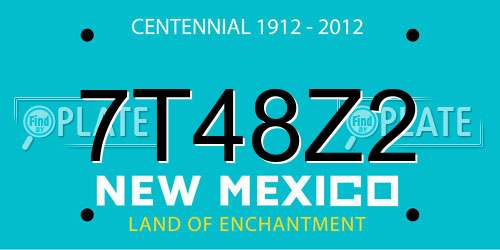 7T48Z2 New Mexico License Plate