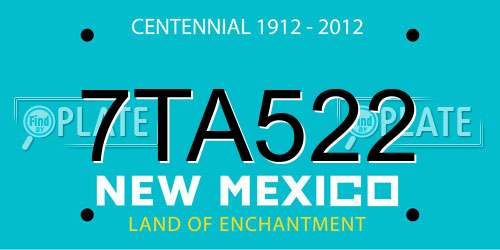 7TA522 New Mexico License Plate