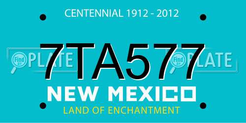 7TA577 New Mexico License Plate