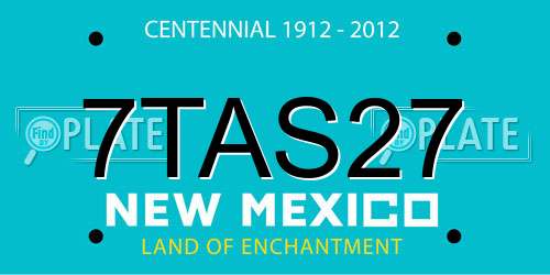 7TAS27 New Mexico License Plate