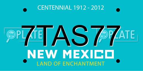 7TAS77 New Mexico License Plate