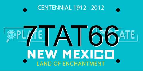 7TAT66 New Mexico License Plate
