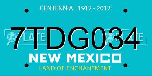 7TDG034 New Mexico License Plate