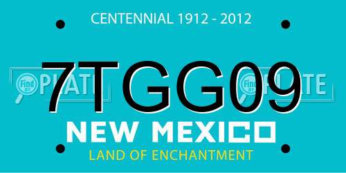 7TGG09 New Mexico License Plate