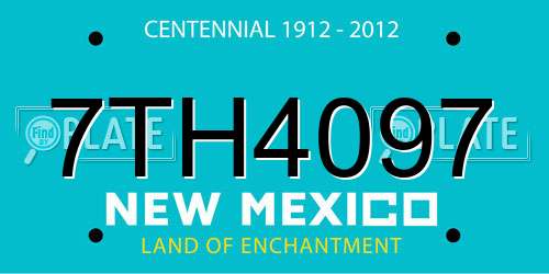 7TH4097 New Mexico License Plate