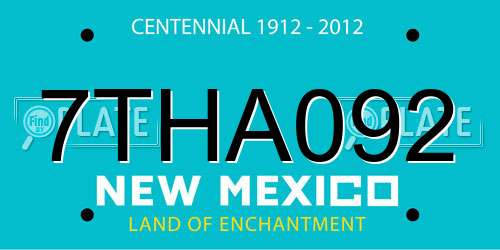 7THA092 New Mexico License Plate