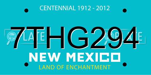 7THG294 New Mexico License Plate