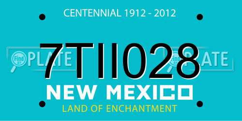 7TII028 New Mexico License Plate