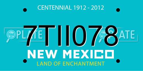 7TII078 New Mexico License Plate
