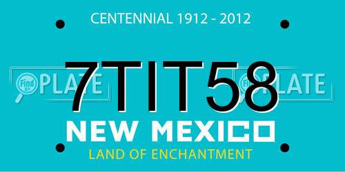 7TIT58 New Mexico License Plate