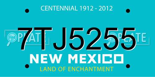 7TJ5255 New Mexico License Plate